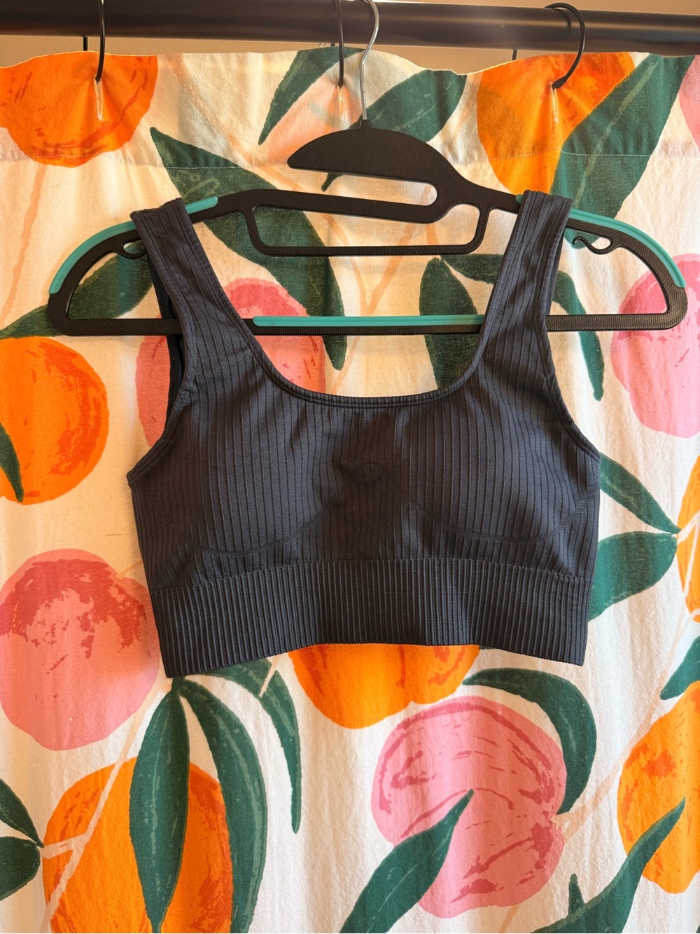 Seamless Ribbed Grey Sports Bra - Women Intimates